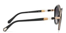 Shop BVLGARI Irregular Sunglasses in Black online.