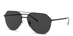 Shop Dolce & Gabbana Half Rim Aviator Sunglasses in Black online.