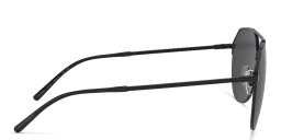 Shop Dolce & Gabbana Half Rim Aviator Sunglasses in Black online.