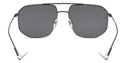 Shop Emporio Armani Irregular Sunglasses in Matte Black online.