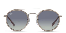 Shop Ray-Ban Junior Kids Round Sunglasses in Transparent Grey online.