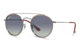 Shop Ray-Ban Junior Kids Round Sunglasses in Transparent Grey online.