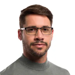 Shop Emporio Armani Rectangle Eyeglasses in Matte Black online.