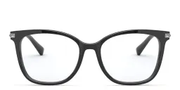 Shop VALENTINO Stud Square Eyeglasses in Black online.