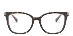 Shop VALENTINO Stud Square Eyeglasses in Havana online.