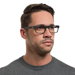 Shop EYE'M Rectangle Eyeglasses in Matte Black online.