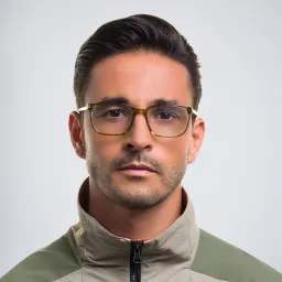 Shop EYE'M Rectangle Eyeglasses in Green online.