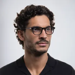 Shop EYE'M Square Eyeglasses in Black online.