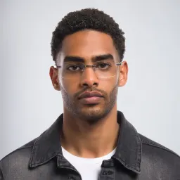 Shop EYE'M Rimless Rectangle Eyeglasses in Silver online.