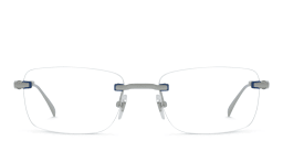 Shop EYE'M Rimless Rectangle Eyeglasses in Silver online.