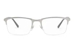 Shop EYE'M Half Rim Rectangle Eyeglasses in Silver online.