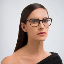 Shop EYE'M Square Eyeglasses in Black online.