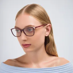 تسوق نظارة طبية بإطار مربع EYE'M بلون Burgundy أونلاين.