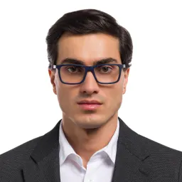 Shop EYE'M Ferrari Unisex Rectangle Eyeglasses in Blue online.