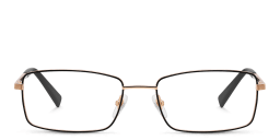 Shop EYE'M Wide Rectangle Eyeglasses in Gold Black online.