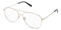 Shop EYE'M Unisex Wide Aviator Eyeglasses in Gold online.