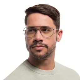 Shop EYE'M Unisex Wide Aviator Eyeglasses in Grey online.