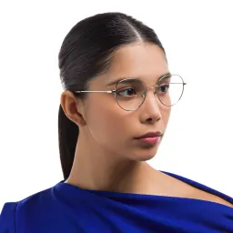 Shop EYE'M Unisex Round Eyeglasses in Silver online.