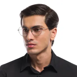 Shop EYE'M Unisex Round Eyeglasses in Silver online.