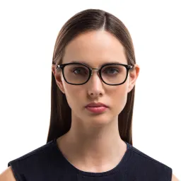 Shop EYE'M Unisex Square Eyeglasses in Black online.
