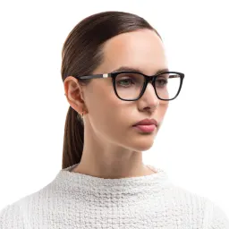 Shop EYE'M Square Eyeglasses in Black online.