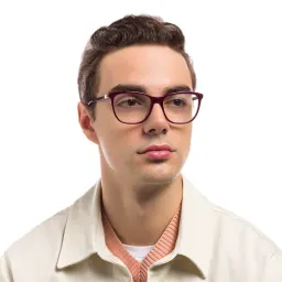 Shop EYE'M Square Eyeglasses in Burgundy online.