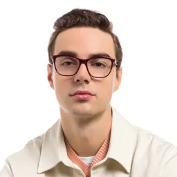 Shop EYE'M Square Eyeglasses in Burgundy online.