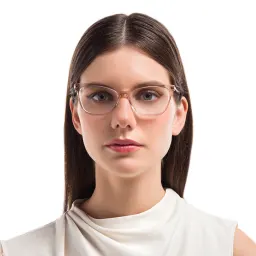 Shop EYE'M Cat Eye Eyeglasses in Nude online.