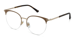 Shop EYE'M Half Rim Cat Eye Eyeglasses in Nude online.