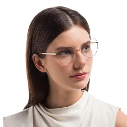 Shop EYE'M Cat Eye Eyeglasses in Rose Gold online.