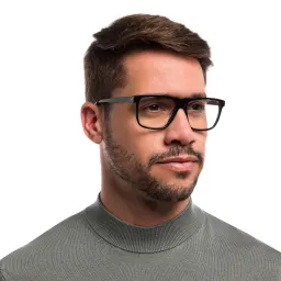 Shop EYE'M Square Eyeglasses in Black online.