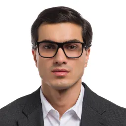 Shop EYE'M Square Eyeglasses in Matte Black online.