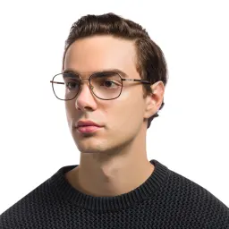 Shop EYE'M Wide Square Eyeglasses in Havana online.
