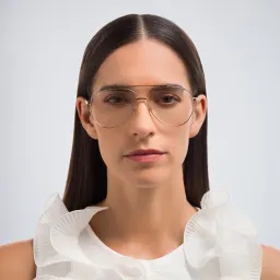 تسوق نظارة طبية أفياتور كبيرة EYE'M بلون ذهبي وردي أونلاين.