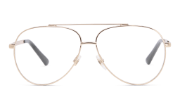 Shop EYE'M Wide Aviator Eyeglasses in Rose Gold online.