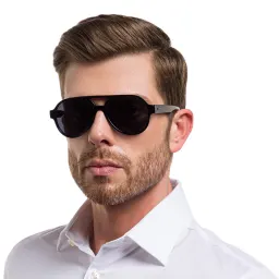Shop EYE'M Aviator Sunglasses in Black online.