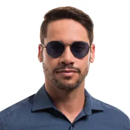 Shop EYE'M Round Sunglasses in Silver online.