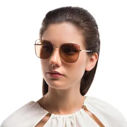 Shop EYE'M Cat Eye Sunglasses in Rose Gold online.
