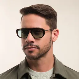Shop EYE'M Irregular Sunglasses in Havana online.
