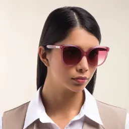 Shop EYE'M Cat Eye Sunglasses in Pink online.