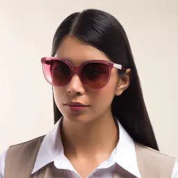 Shop EYE'M Cat Eye Sunglasses in Pink online.