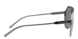 Shop Dolce & Gabbana Wide Aviator Sunglasses in Gunmetal online.