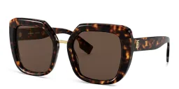 Shop BURBERRY Square Sunglasses in Dark Havana online.