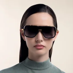 Shop BALMAIN O.R. Unisex Aviator Sunglasses in Gold online.