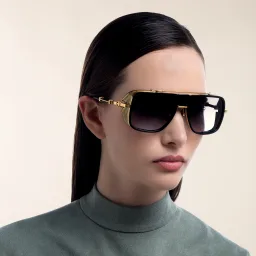 Shop BALMAIN O.R. Unisex Aviator Sunglasses in Gold online.