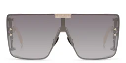 Shop BALMAIN Wonder Boy Unisex Wide Mask Sunglasses in Silver online.