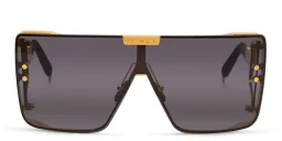 Shop BALMAIN Wonder Boy Unisex Wide Mask Sunglasses in Gold online.
