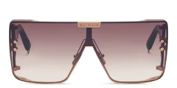 Shop BALMAIN Wonder Boy Unisex Wide Mask Sunglasses in Rose Gold online.
