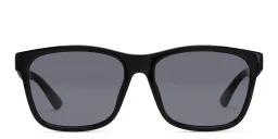 Shop GUCCI Rectangle Sunglasses in Black online.