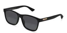 Shop GUCCI Rectangle Sunglasses in Black online.